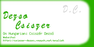 dezso csiszer business card